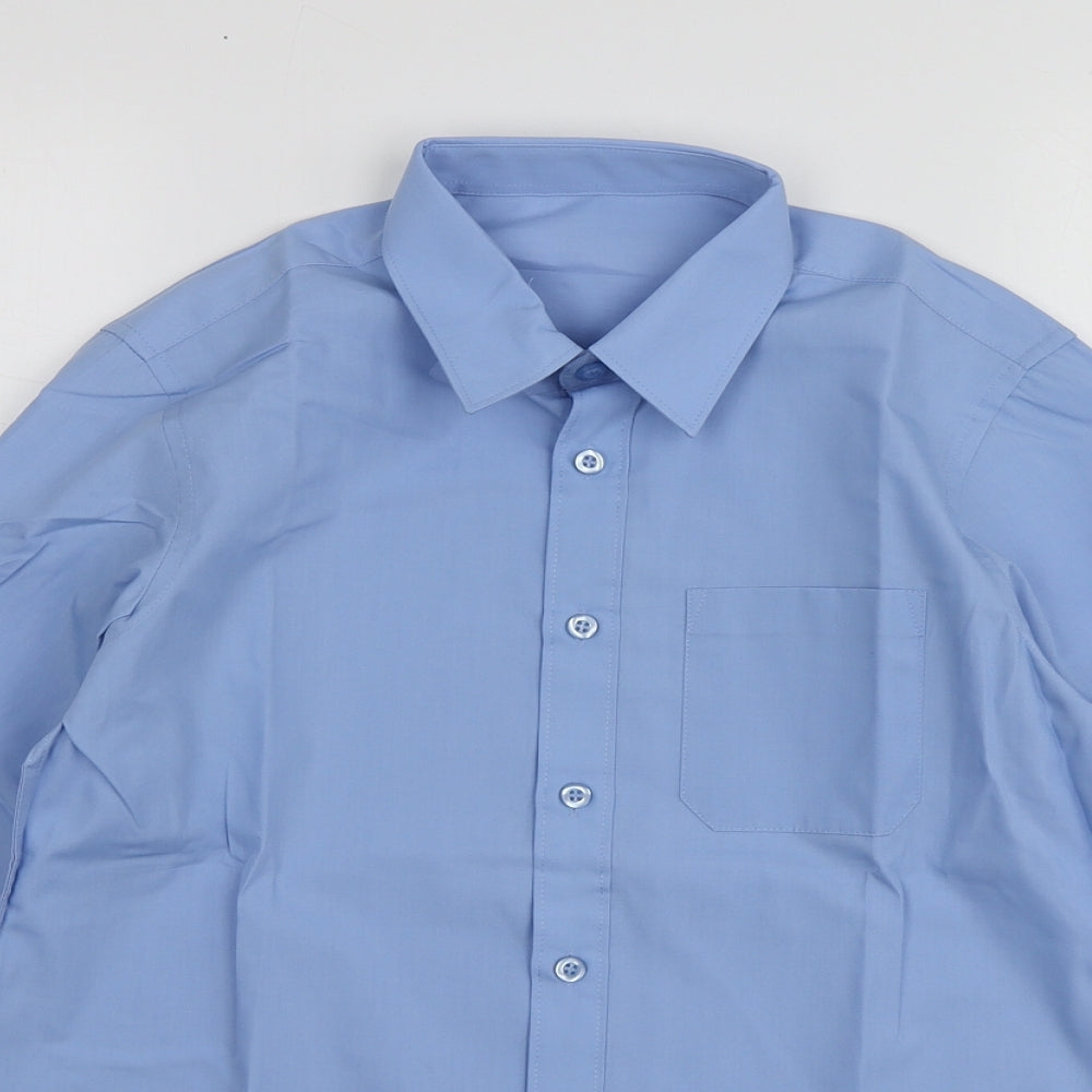 Dunnes Boys Blue  Polyester Basic Button-Up Size 11-12 Years Collared