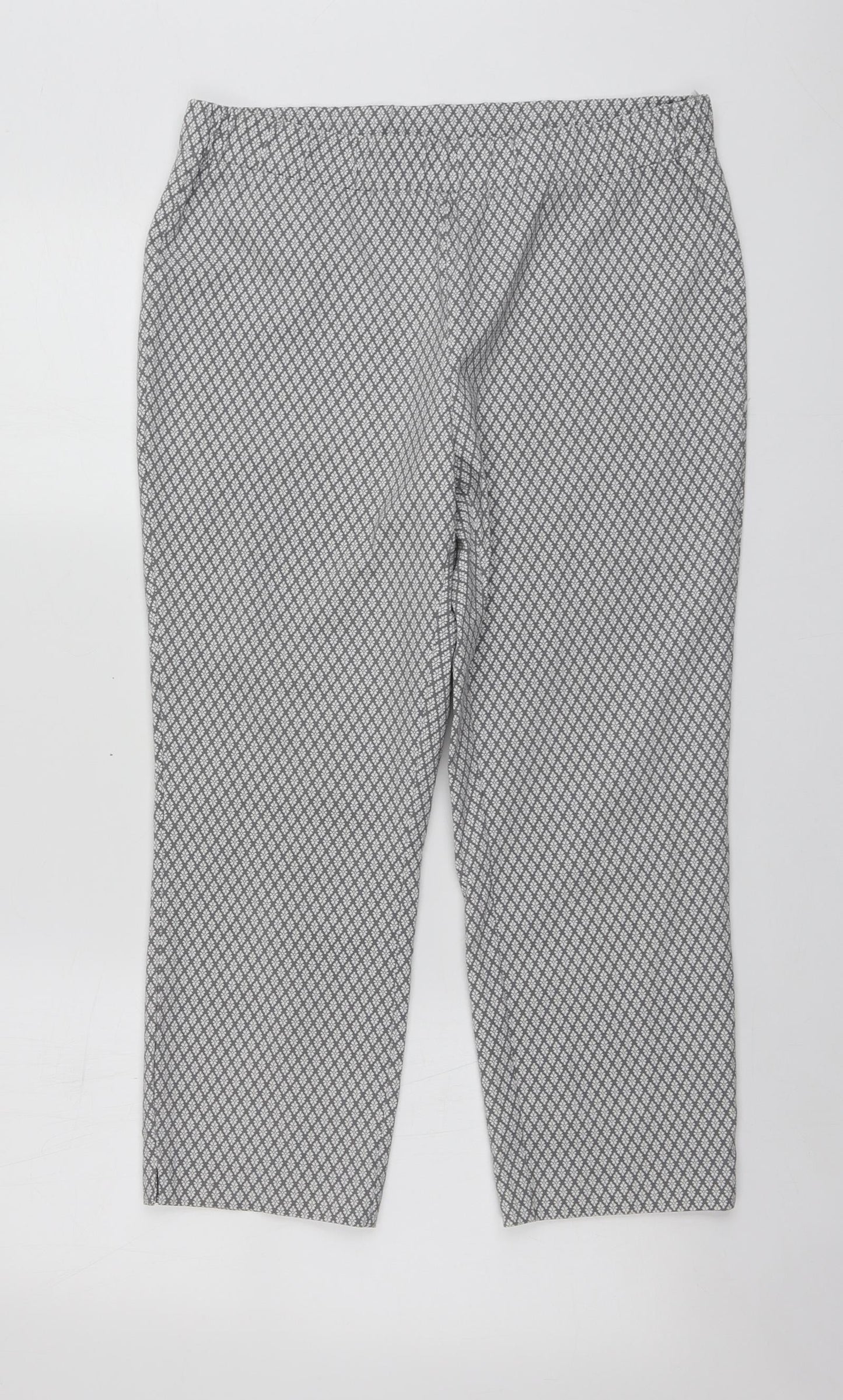 Womens UK Size 16 Preworn Regular Fit Chino Grey Trousers
