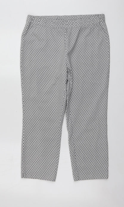 Womens UK Size 16 Preworn Regular Fit Chino Grey Trousers