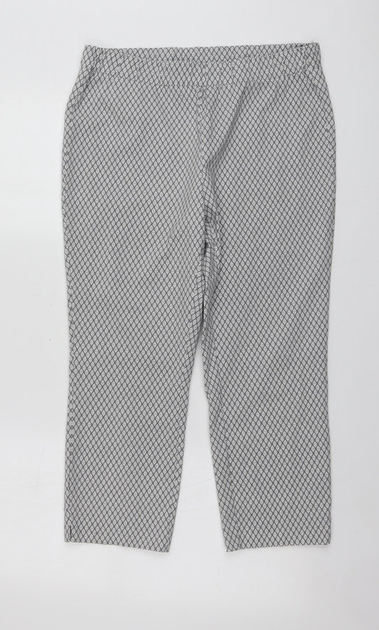 Womens UK Size 16 Preworn Regular Fit Chino Grey Trousers