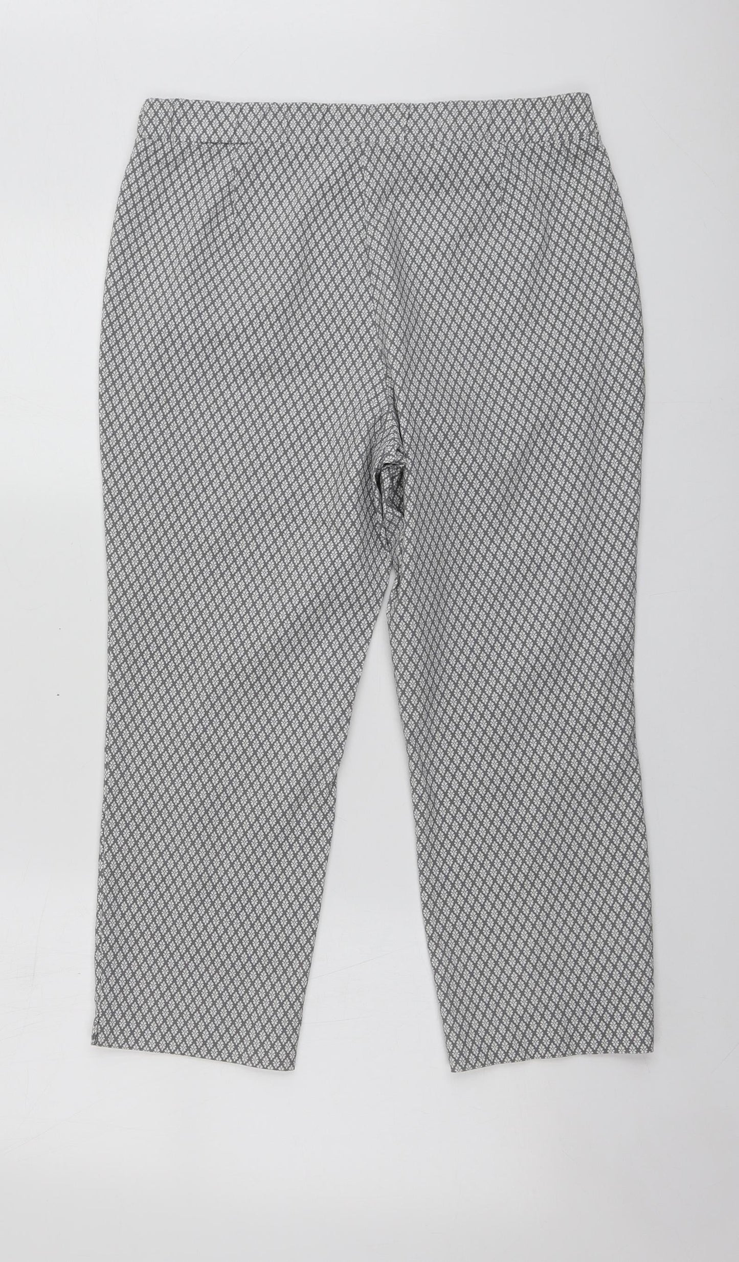 Womens UK Size 16 Preworn Regular Fit Chino Grey Trousers