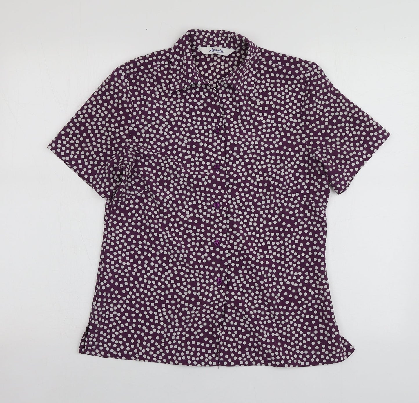 Womens UK Size 8 Alexandra Purple Basic Button-Up