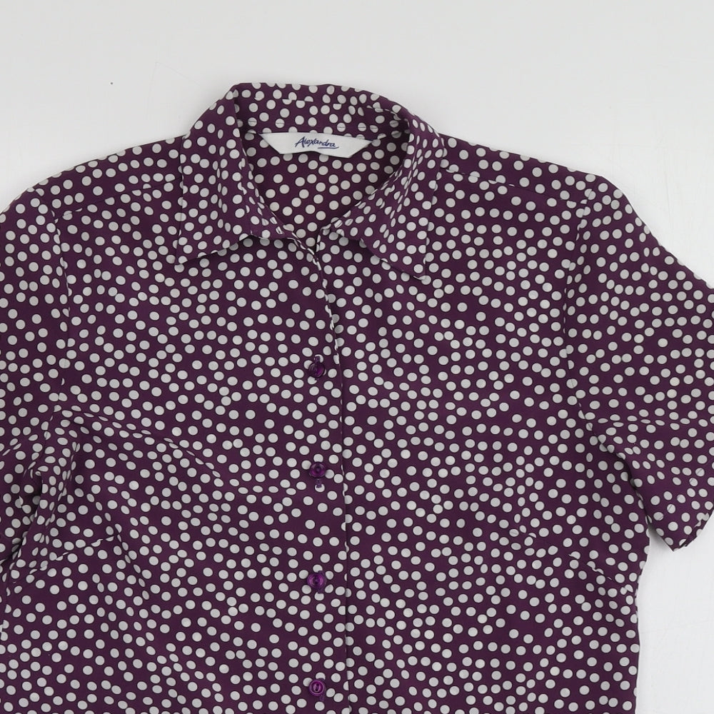 Womens UK Size 8 Alexandra Purple Basic Button-Up