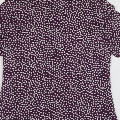 Womens UK Size 8 Alexandra Purple Basic Button-Up
