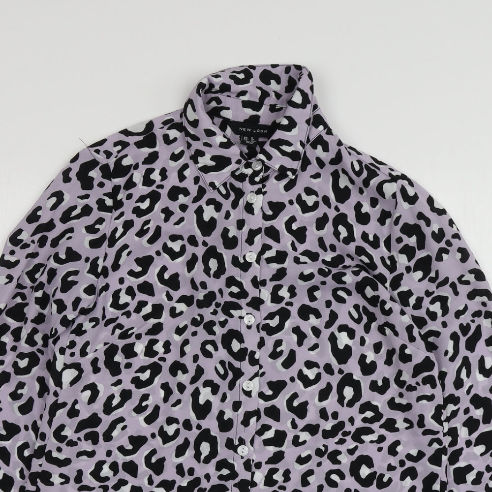 Womens UK Size 6 New Look Purple Basic Button-Up