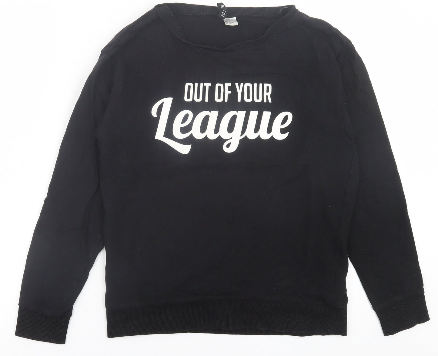 H&M Womens Black  Cotton Pullover Sweatshirt Size S  Pullover