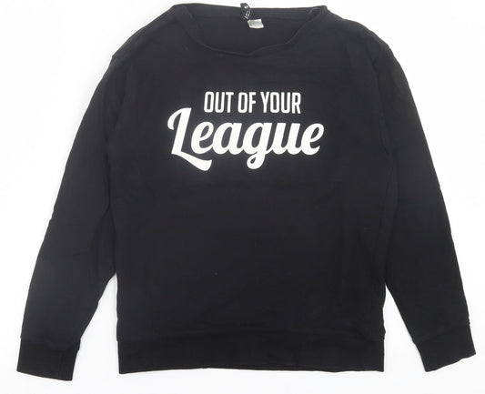 H&M Womens Black  Cotton Pullover Sweatshirt Size S  Pullover