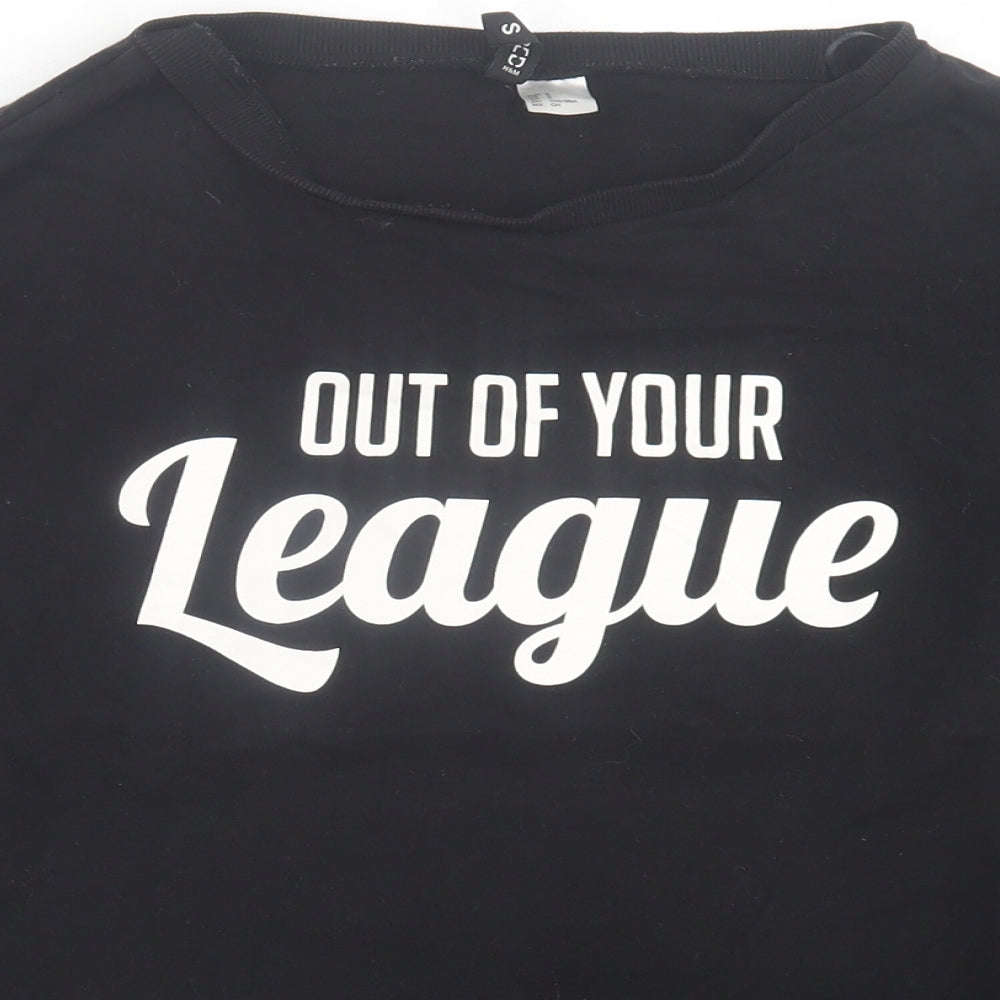 H&M Womens Black  Cotton Pullover Sweatshirt Size S  Pullover