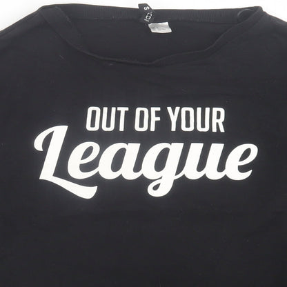 H&M Womens Black  Cotton Pullover Sweatshirt Size S  Pullover