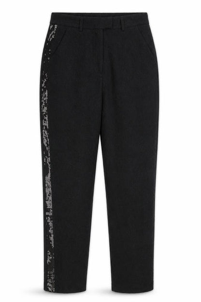 Idano Womens Black  Nylon Trousers  Size 8 L26 in Regular Hook & Eye