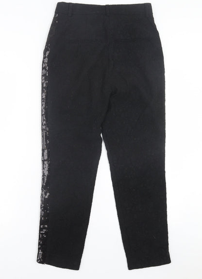 Idano Womens Black  Nylon Trousers  Size 8 L26 in Regular Hook & Eye