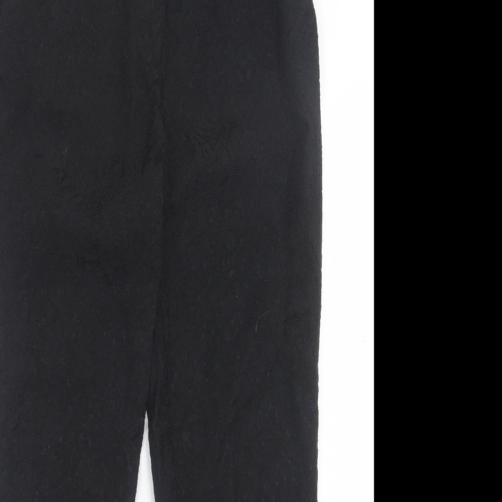 Idano Womens Black  Nylon Trousers  Size 8 L26 in Regular Hook & Eye