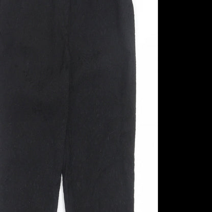 Idano Womens Black  Nylon Trousers  Size 8 L26 in Regular Hook & Eye