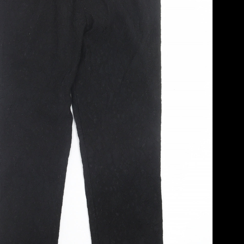 Idano Womens Black  Nylon Trousers  Size 8 L26 in Regular Hook & Eye