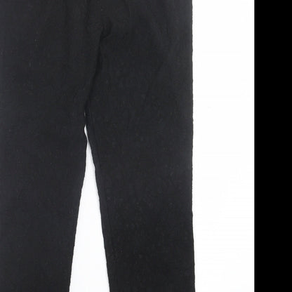 Idano Womens Black  Nylon Trousers  Size 8 L26 in Regular Hook & Eye