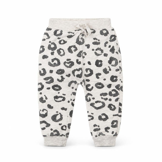 George Girls Grey Animal Print Cotton Jogger Trousers Size 9 Months  Tie