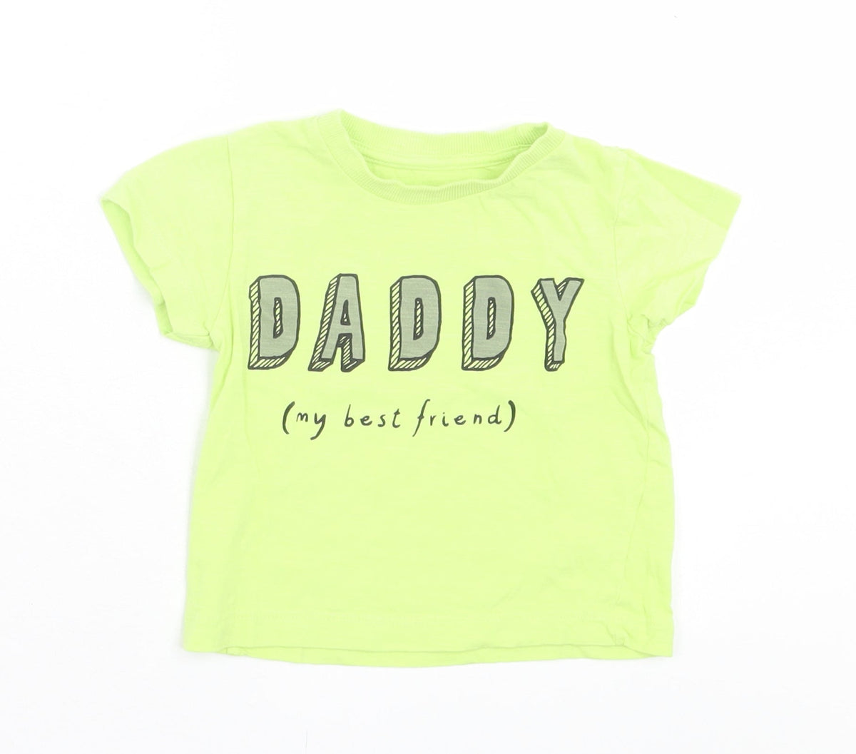 Matalan Boys Green  Cotton Basic T-Shirt Size 9-12 Months Crew Neck Pullover