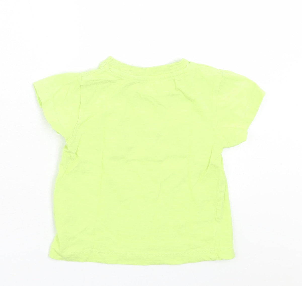 Matalan Boys Green  Cotton Basic T-Shirt Size 9-12 Months Crew Neck Pullover