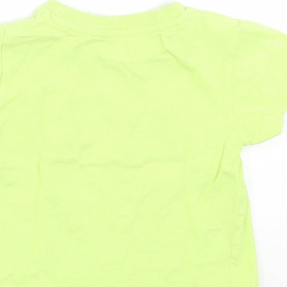 Matalan Boys Green  Cotton Basic T-Shirt Size 9-12 Months Crew Neck Pullover