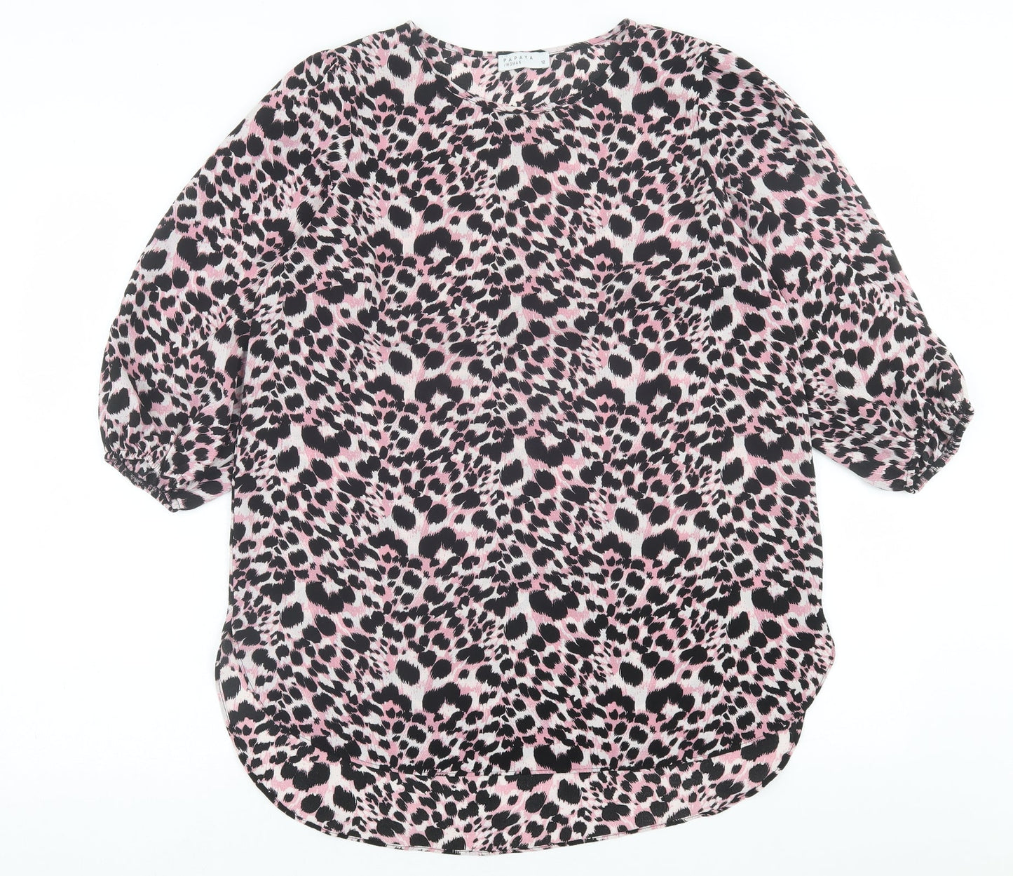 Womens UK Size 12 Papaya Pink Tunic T-Shirt