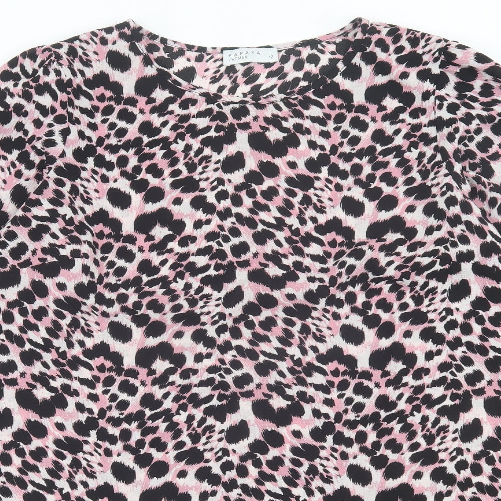 Womens UK Size 12 Papaya Pink Tunic T-Shirt