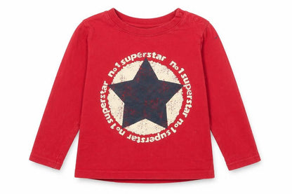 NEXT Boys Red  Cotton Basic Casual Size 12-18 Months Crew Neck Button