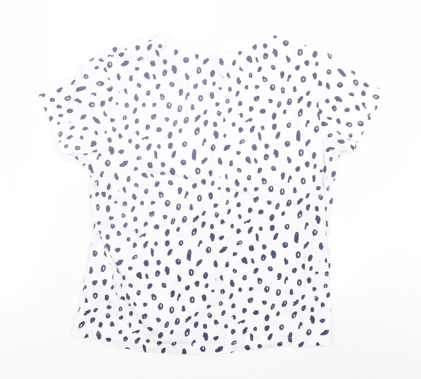 Primark Womens White Animal Print Cotton Basic T-Shirt Size M Crew Neck