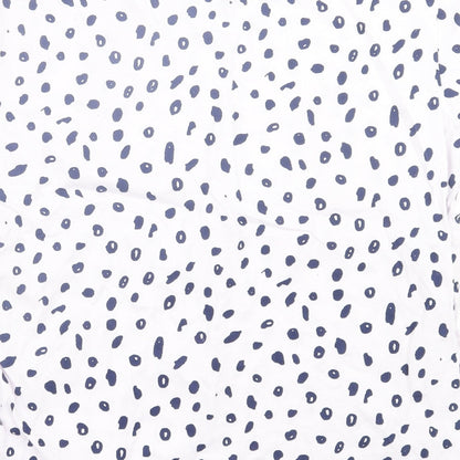 Primark Womens White Animal Print Cotton Basic T-Shirt Size M Crew Neck