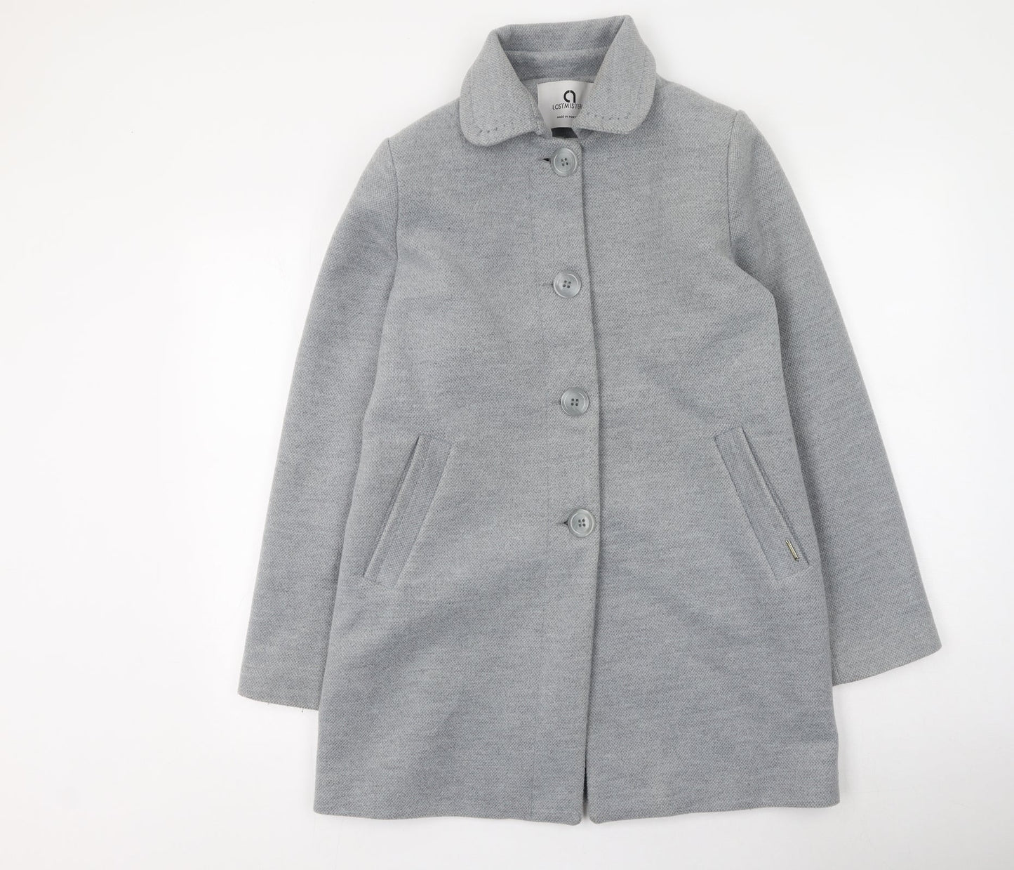 Lostmistery Womens Grey   Trench Coat Coat Size L