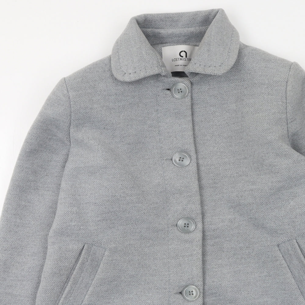 Lostmistery Womens Grey   Trench Coat Coat Size L