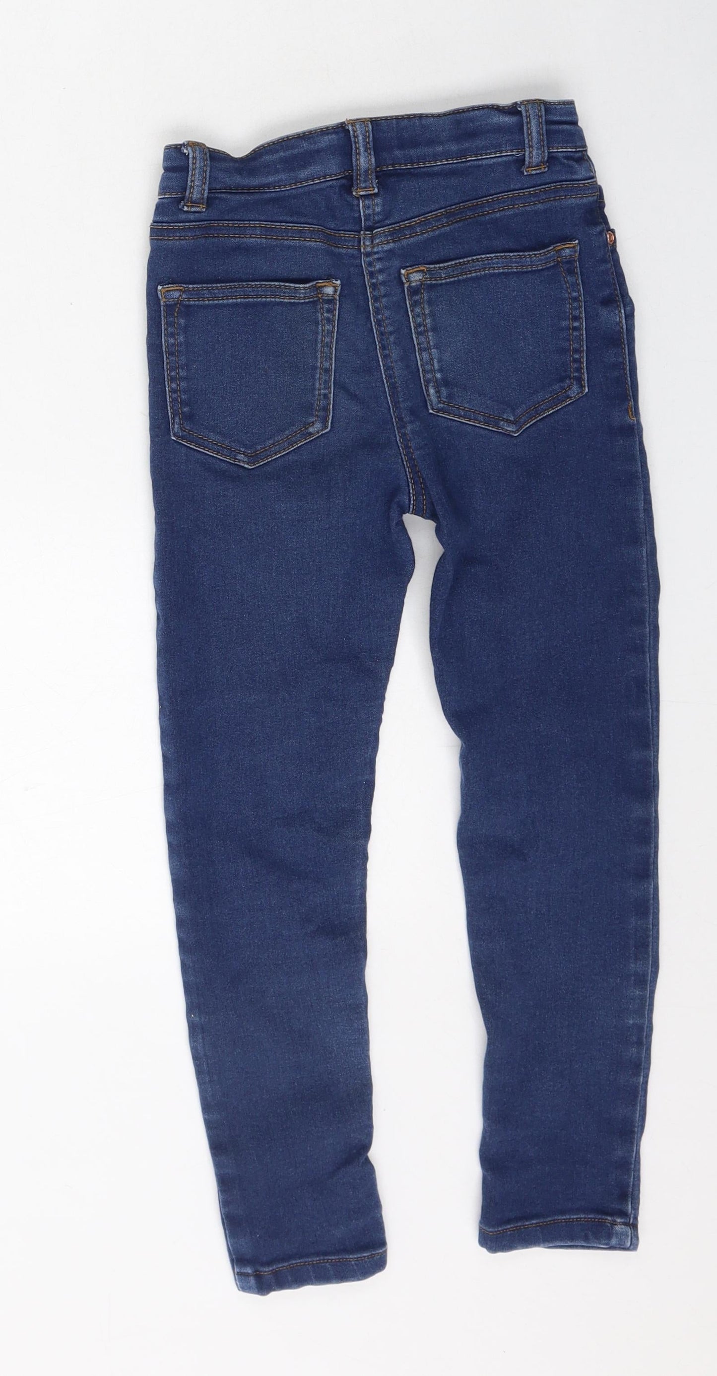 Preworn Girls Blue  Cotton Skinny Jeans Size 5-6 Years  Regular