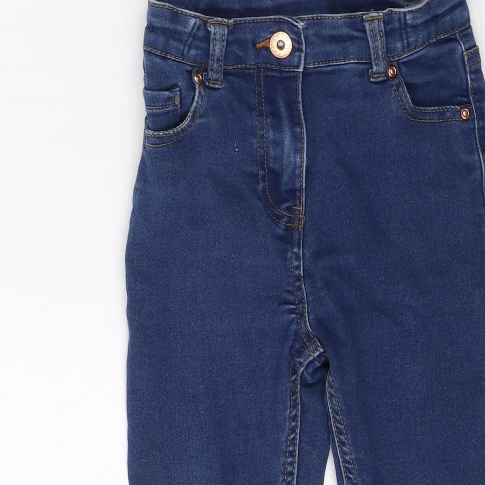 Preworn Girls Blue  Cotton Skinny Jeans Size 5-6 Years  Regular