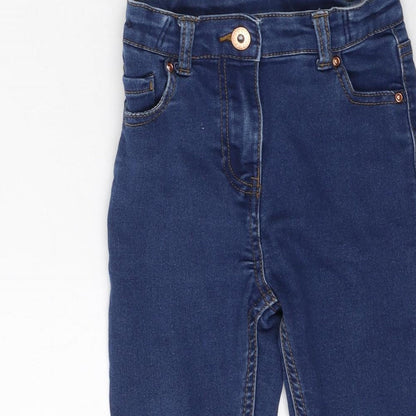 Preworn Girls Blue  Cotton Skinny Jeans Size 5-6 Years  Regular