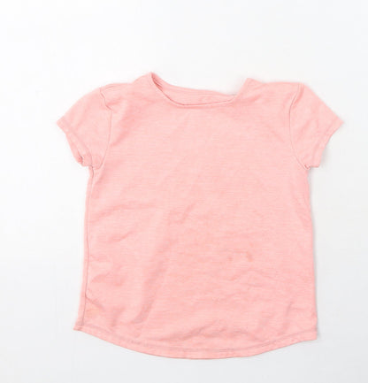 Dunnes Boys Pink  Polyester Basic Casual Size 5-6 Years Round Neck