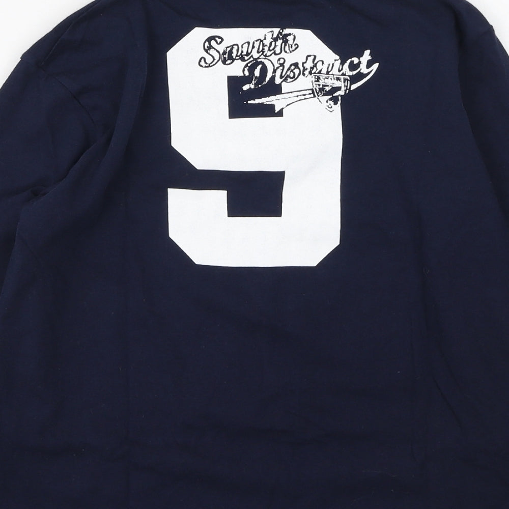 George  Boys Blue  Cotton Basic Casual Size 9-10 Years Round Neck