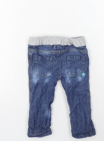 Rochas Boys Blue  Cotton Cargo Jeans Size 9-12 Months