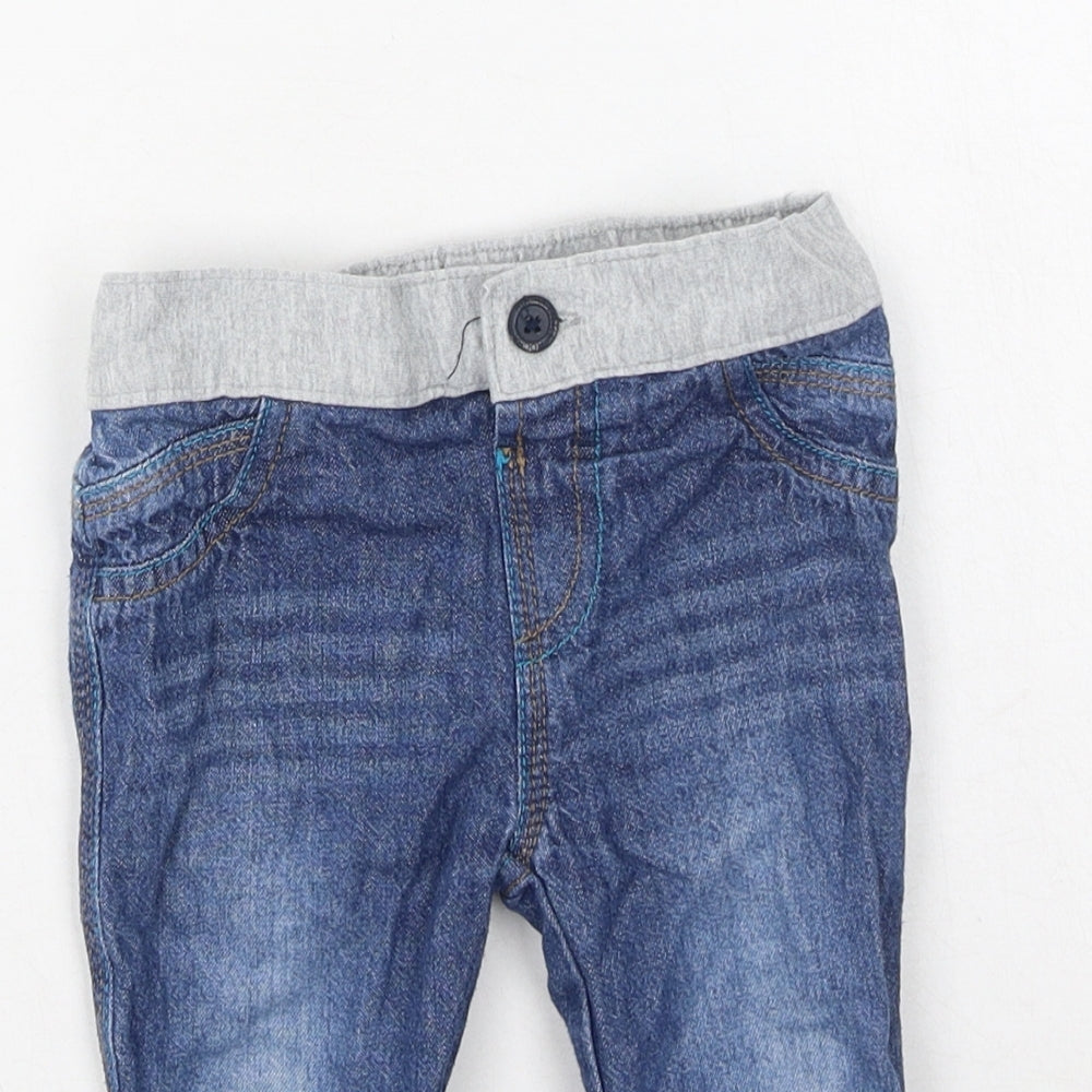 Rochas Boys Blue  Cotton Cargo Jeans Size 9-12 Months