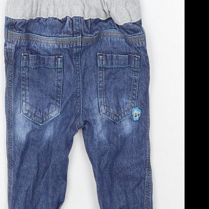Rochas Boys Blue  Cotton Cargo Jeans Size 9-12 Months