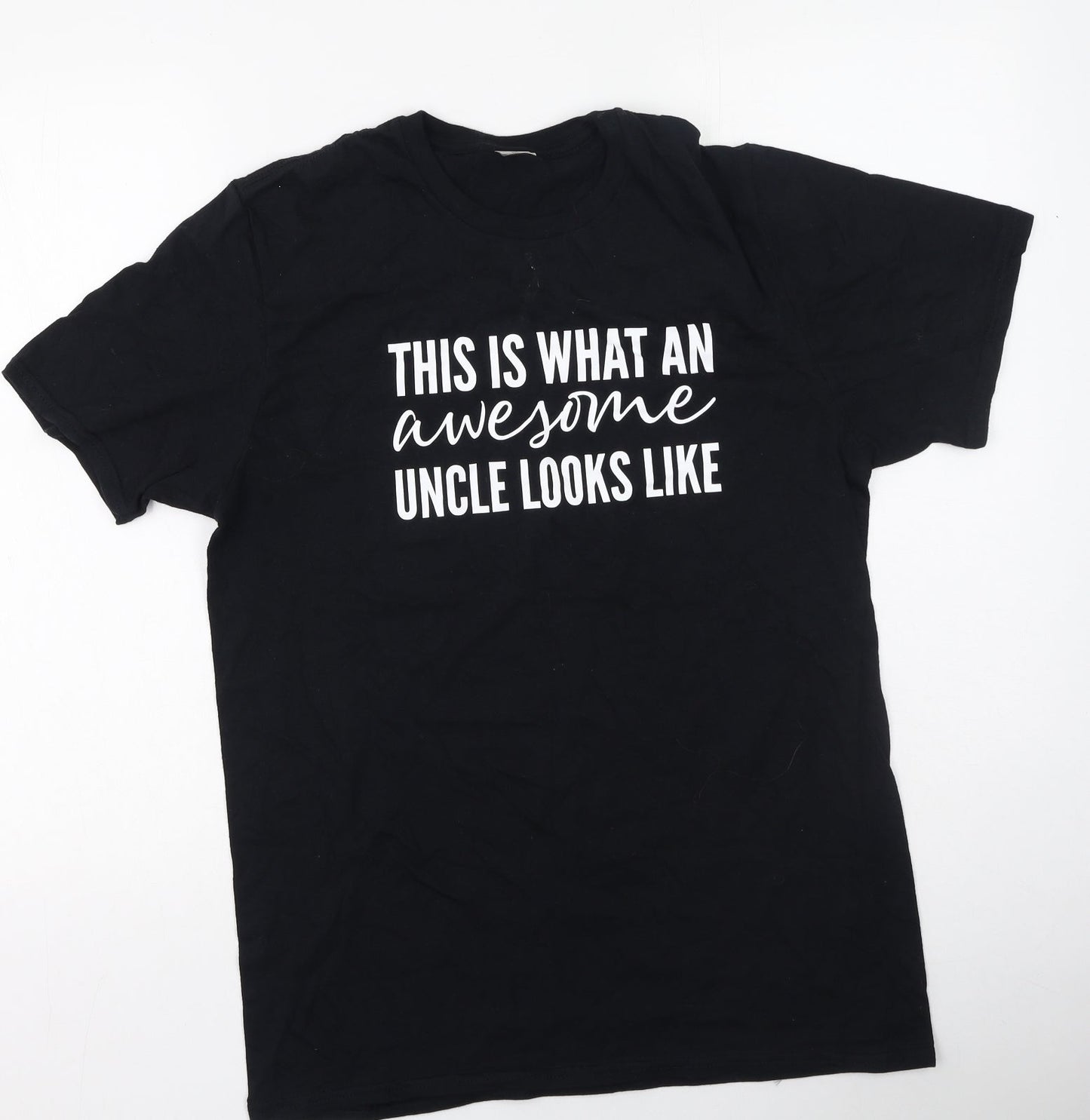 Womens UK Size M Gildan Black Basic T-Shirt