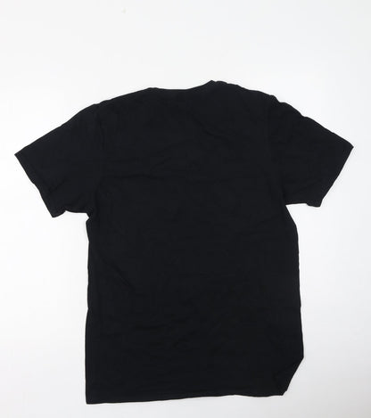 Womens UK Size M Gildan Black Basic T-Shirt