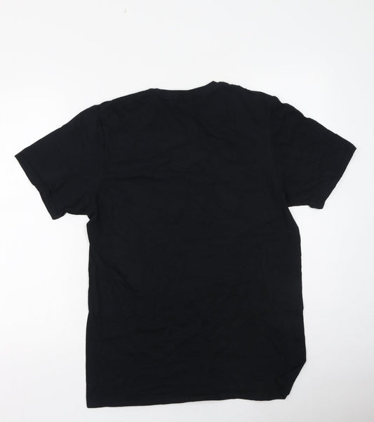 Womens UK Size M Gildan Black Basic T-Shirt