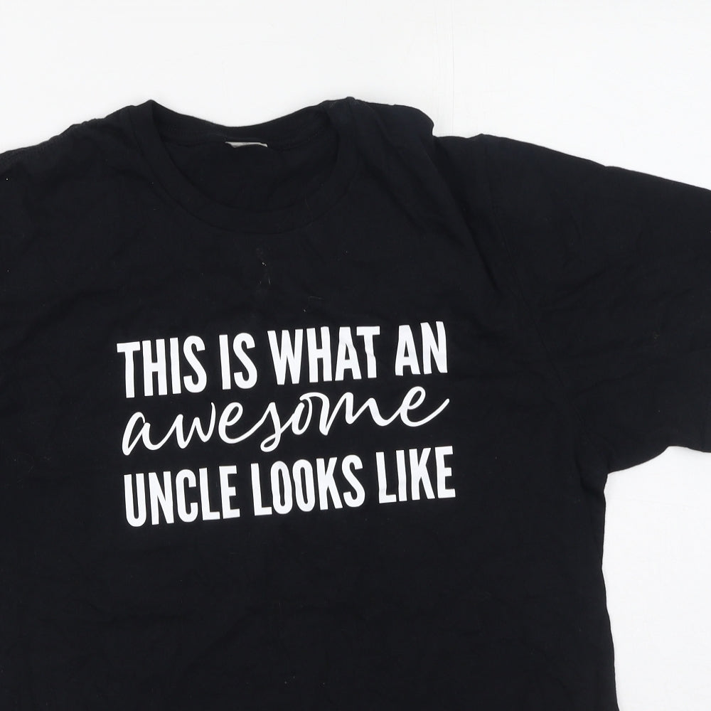 Womens UK Size M Gildan Black Basic T-Shirt