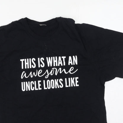 Womens UK Size M Gildan Black Basic T-Shirt