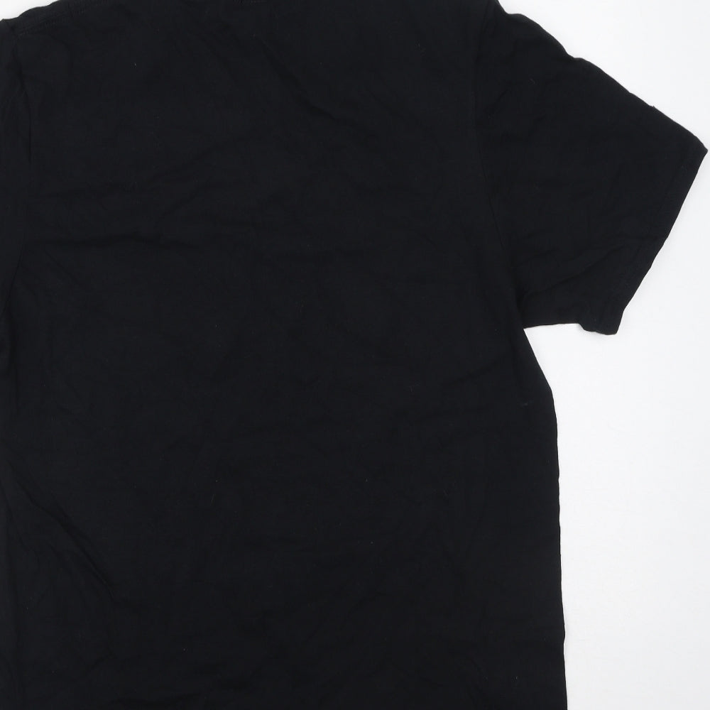Womens UK Size M Gildan Black Basic T-Shirt