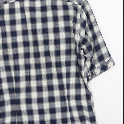 Mens UK Size S NEXT Blue  Button-Up Short Sleeve Casual Shirt