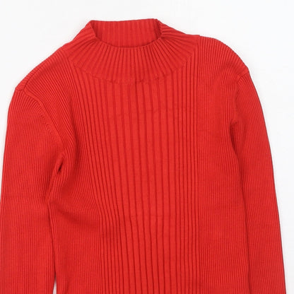 Womens UK Size M Pull&Bear Red Pullover Jumper