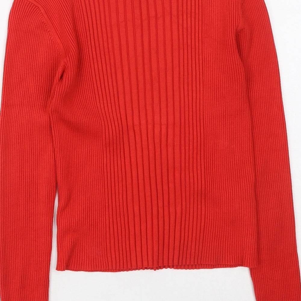 Womens UK Size M Pull&Bear Red Pullover Jumper