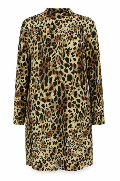 Papaya Womens Brown Animal Print Polyester Bodycon  Size 8  High Neck