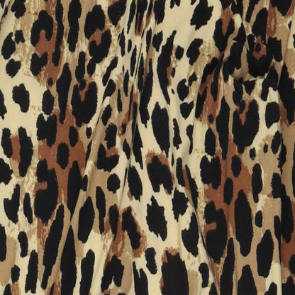 Papaya Womens Brown Animal Print Polyester Bodycon  Size 8  High Neck