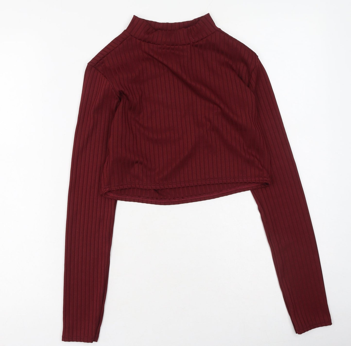 Parisian  Womens Red  Polyester Basic Polo Size 12 High Neck